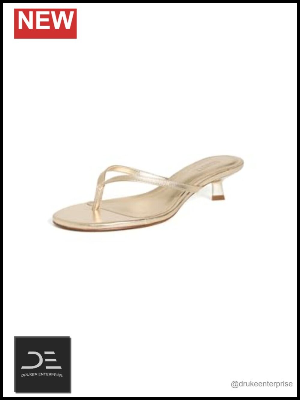 Kitten Heel Sandals Metallic Finish Ankle Strap Slip On